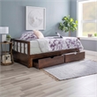 Linon Macey Twin to King Daybed 2 Spacious Drawers in Espresso Stained Pine Wood