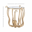 Linon Olivia Metal Octopus Table in Gold