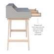 Linon Hoyt Two Tone Wood Desk Open Storage and 2 Drawers in Gray/Natural