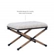 Linon Anna Campaign Accent Stool Metal Legs with Rope Detail in Cream Stripe