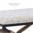 Linon Anna Campaign Accent Stool Metal Legs with Rope Detail in Cream Stripe