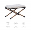 Linon Anna Campaign Accent Stool Metal Legs with Rope Detail in Cream Stripe