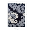 Linon Corfu Damask Frieze Yarn 3'x5' Rug in Black and Gray