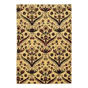 Linon Elegance Chateau Polypropylene 8'x10' Rug in Red and Green