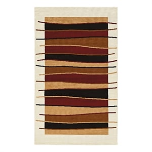 Linon Capri Linear Polypropylene 6'5&quotx9'3&quot Rug in Cream and Beige