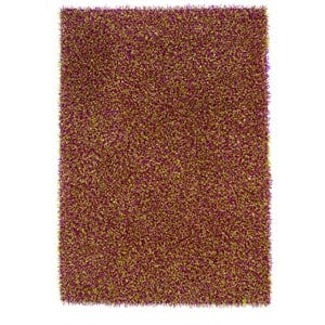 Linon Confetti Shag Polyester 8'x10' Rug in Pink and Green