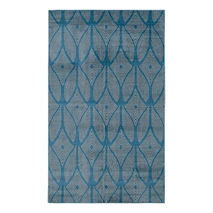 Linon Calibri Henley Polypropylene 4'3&quotx7'3&quot Rug in Blue and Gray