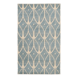 Linon Calibri Henley Polypropylene 4'3&quotx7'3&quot Rug in Bone and Blue