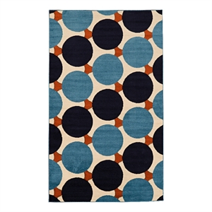 Linon Calibri Jasper Polypropylene 4'3&quotx7'3&quot Rug in Bone and Blue