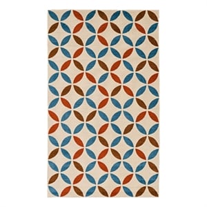 Linon Calibri Conrad Polypropylene 6'5&quotx9'3&quot Rug in Bone and Blue
