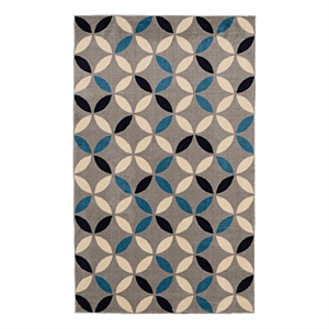 Linon Calibri Conrad Polypropylene 6'5&quotx9'3&quot Rug in Gray and Bone
