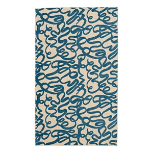 Linon Calibri Sasha Polypropylene 6'5&quotx9'3&quot Rug in Cream and Blue