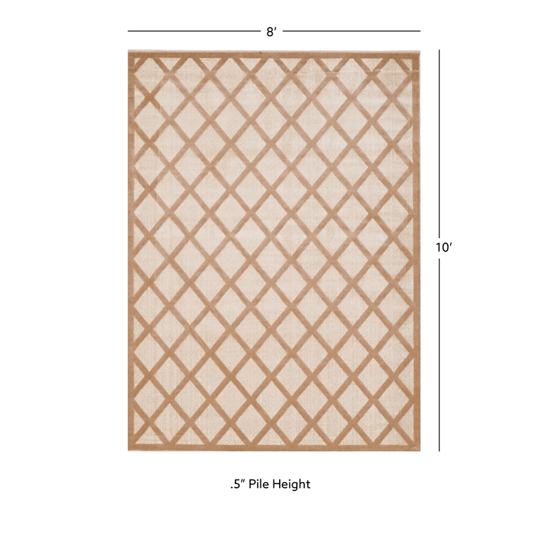 Linon Dia Lima Polypropylene 8'x10' Rug in Beige