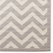 Linon Elegance Chevron Polypropylene 8'x10' Rug in Ivory and Gray