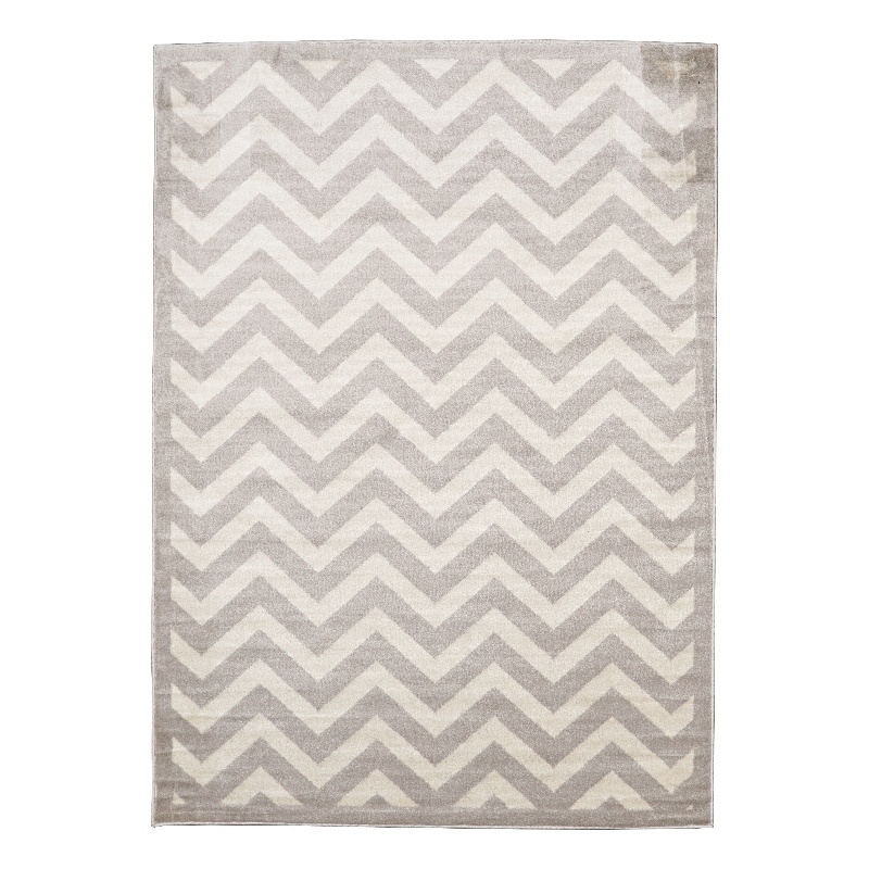 Linon Elegance Chevron Polypropylene 8'x10' Rug in Ivory and Gray