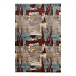 Linon Emporium Volcano Polypropylene 3'x5' Rug in Beige and Teal