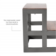 Linon Benny Sturdy Wood Bed Steps Minimalist Style Iron Frame in Gunmetal Gray