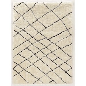 Linon Morocco Sahara Shag Polyester 8'x10' Rug in Ivory and Black