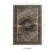 Linon Platinum Heriz Polyester 8'x11' Rug in Gray and Black