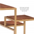 Linon Elijah Three Tiered Wood and Iron Side Table/Plant Stand in Gold/Natural