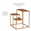 Linon Elijah Three Tiered Wood and Iron Side Table/Plant Stand in Gold/Natural