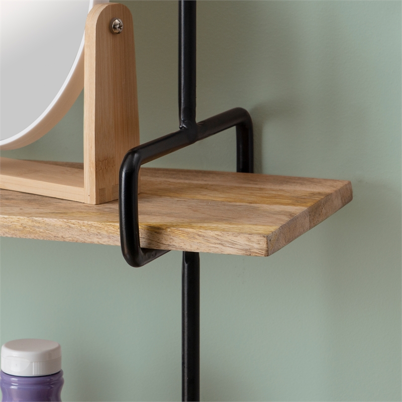 Linon Chrisley Metal Wall Shelves in Black