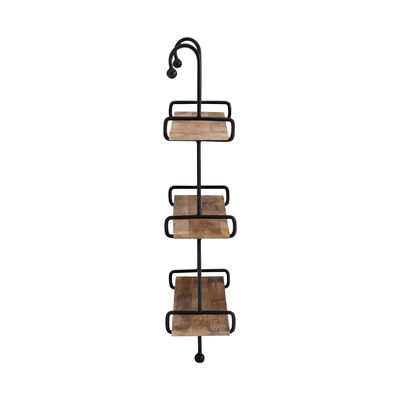 Linon Chrisley Metal Wall Shelves in Black