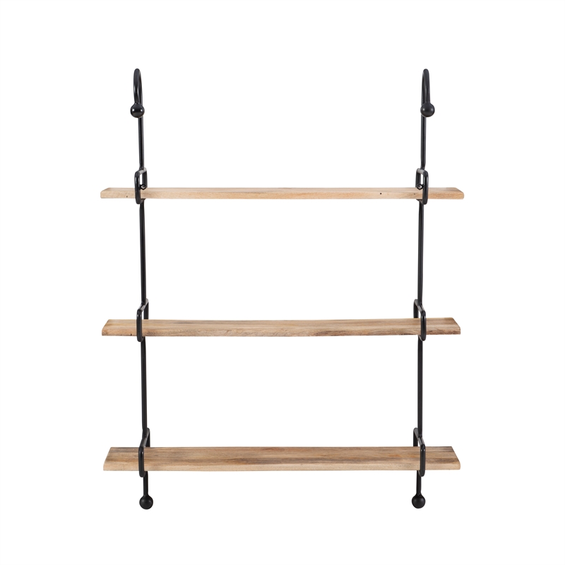 Linon Chrisley Metal Wall Shelves in Black
