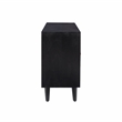 Linon Alivia Mango Wood Console 4 Drawers 2 Shelves in Black with Gold Lines