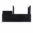 Linon Alivia Mango Wood Console 4 Drawers 2 Shelves in Black with Gold Lines