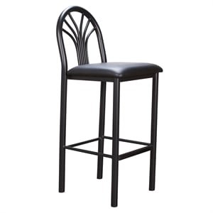 Linon Lemmie Metal Set of Two Commercial Grade Barstools in Black