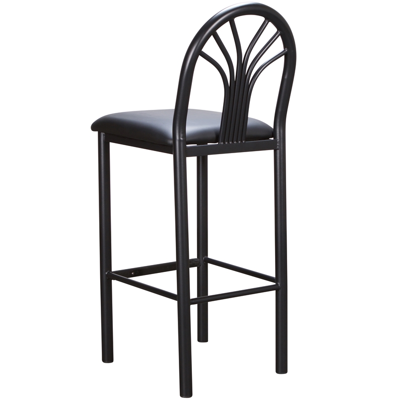Linon Lemmie Metal Set of Two Commercial Grade Barstools in Black
