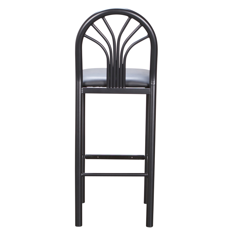 Linon Lemmie Metal Set of Two Commercial Grade Barstools in Black
