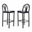 Linon Lemmie Metal Set of Two Commercial Grade Barstools in Black