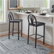Linon Lemmie Metal Set of Two Commercial Grade Barstools in Black