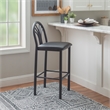 Linon Lemmie Metal Set of Two Commercial Grade Barstools in Black