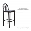 Linon Lemmie Metal Set of Two Commercial Grade Barstools in Black