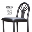 Linon Lemmie Metal Set of Two Commercial Grade Barstools in Black