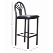 Linon Lemmie Metal Set of Two Commercial Grade Barstools in Black