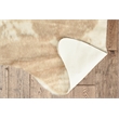 Linon Faux Hide Polyester Cowhide Tufted Printed Area Rug in Caramel and Cream