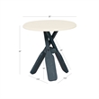 Linon Opal Distressed Wood Coastal Canoe Paddle Side Table in Blue/Cream