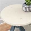 Linon Opal Distressed Wood Coastal Canoe Paddle Side Table in Blue/Cream
