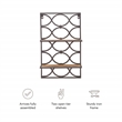 Linon Eli Wall Shelves Natural Distressed Wood Interwoven Iron Frame in Charcoal
