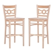 Linon Ederlee Wood Commercial Grade Set of Two Barstools in Unfinished
