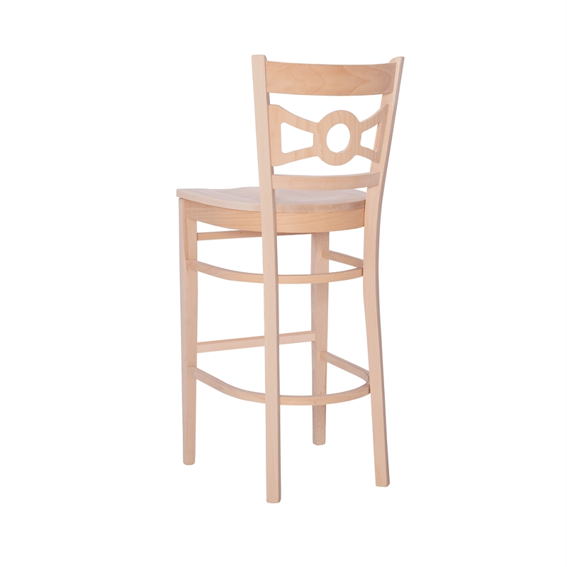 Linon Ederlee Wood Commercial Grade Set of Two Barstools in Unfinished
