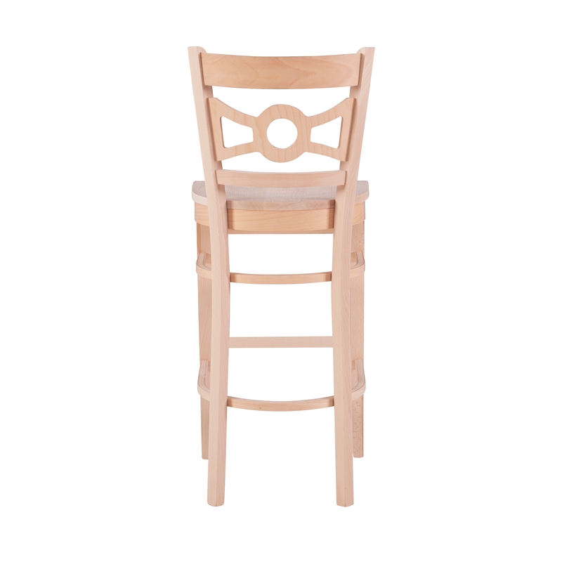 Linon Ederlee Wood Commercial Grade Set of Two Barstools in Unfinished