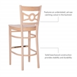Linon Ederlee Wood Commercial Grade Set of Two Barstools in Unfinished
