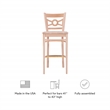 Linon Ederlee Wood Commercial Grade Set of Two Barstools in Unfinished