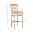 Linon Ederlee Wood Commercial Grade Set of Two Barstools in Unfinished