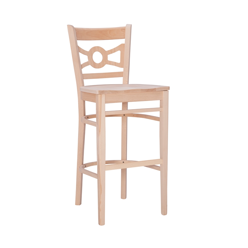 Linon Ederlee Wood Commercial Grade Set of Two Barstools in Unfinished